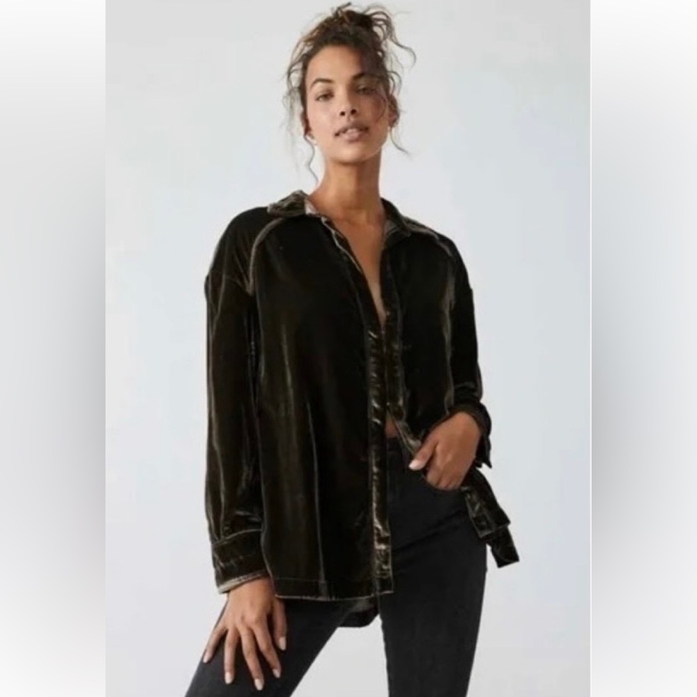 We The Free Marianne Velvet Shirt Top